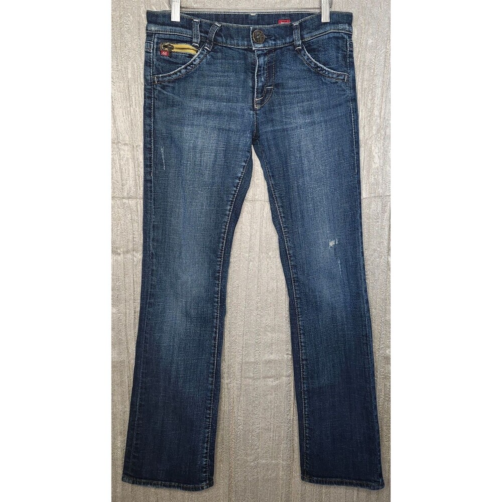 Miss Sixty Big Ty Archival Y2K Mid Rise Bootcut Rigid Denim Dark Wash Italian